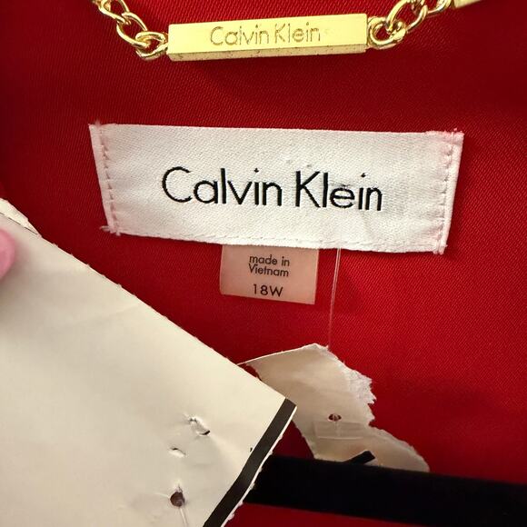 NEW CALVIN KLEIN Open Front Red Blazer Sz 18W Office - Picture 7 of 8